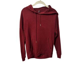 Onzie open back pullover hoodie top one size fits most wine red